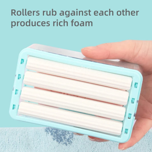 2-in-1 Portable Portable Laundry Rolling Soap Box Easy Cloth Washing Soap Roller